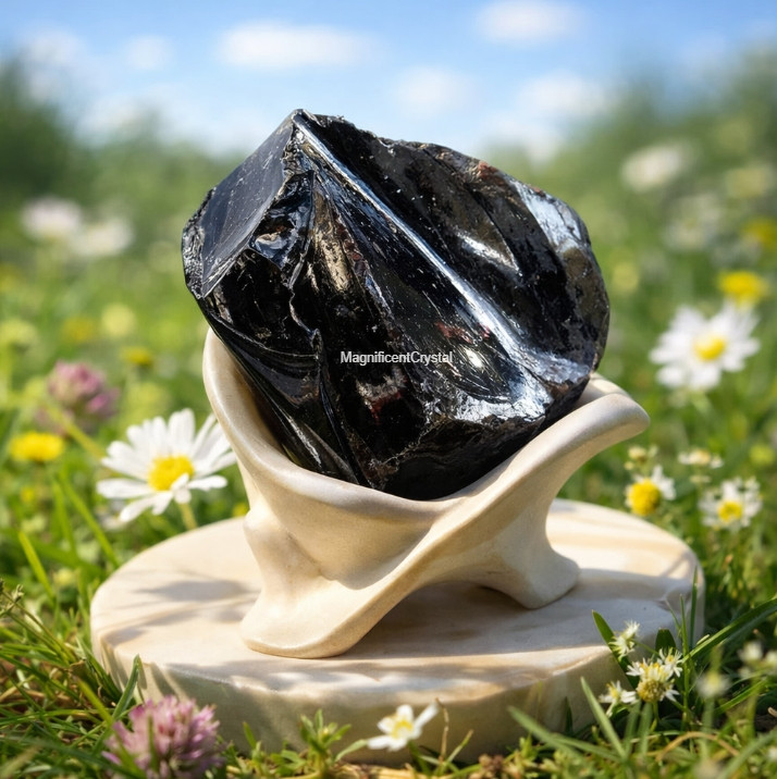 3PCS Natural Raw Black Obsidian Stones Natural Rough Crystal Mineral Specimen