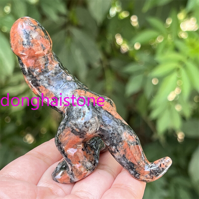 4″ Natural Red spectrolite Male Penis skull quartz crystal skull Healing 1pc