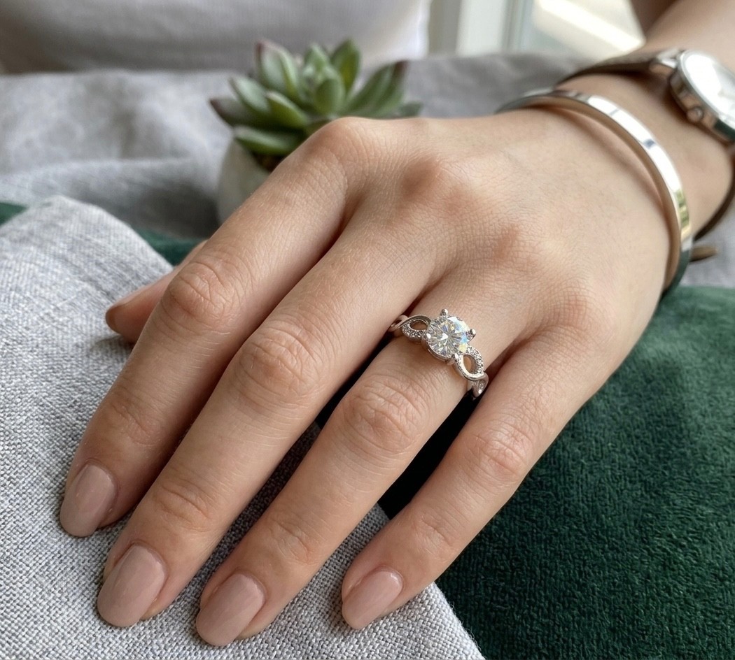 Wholesale Lot 7 Pcs Natural Moissanite Stainless Steel(316) rings 4mm