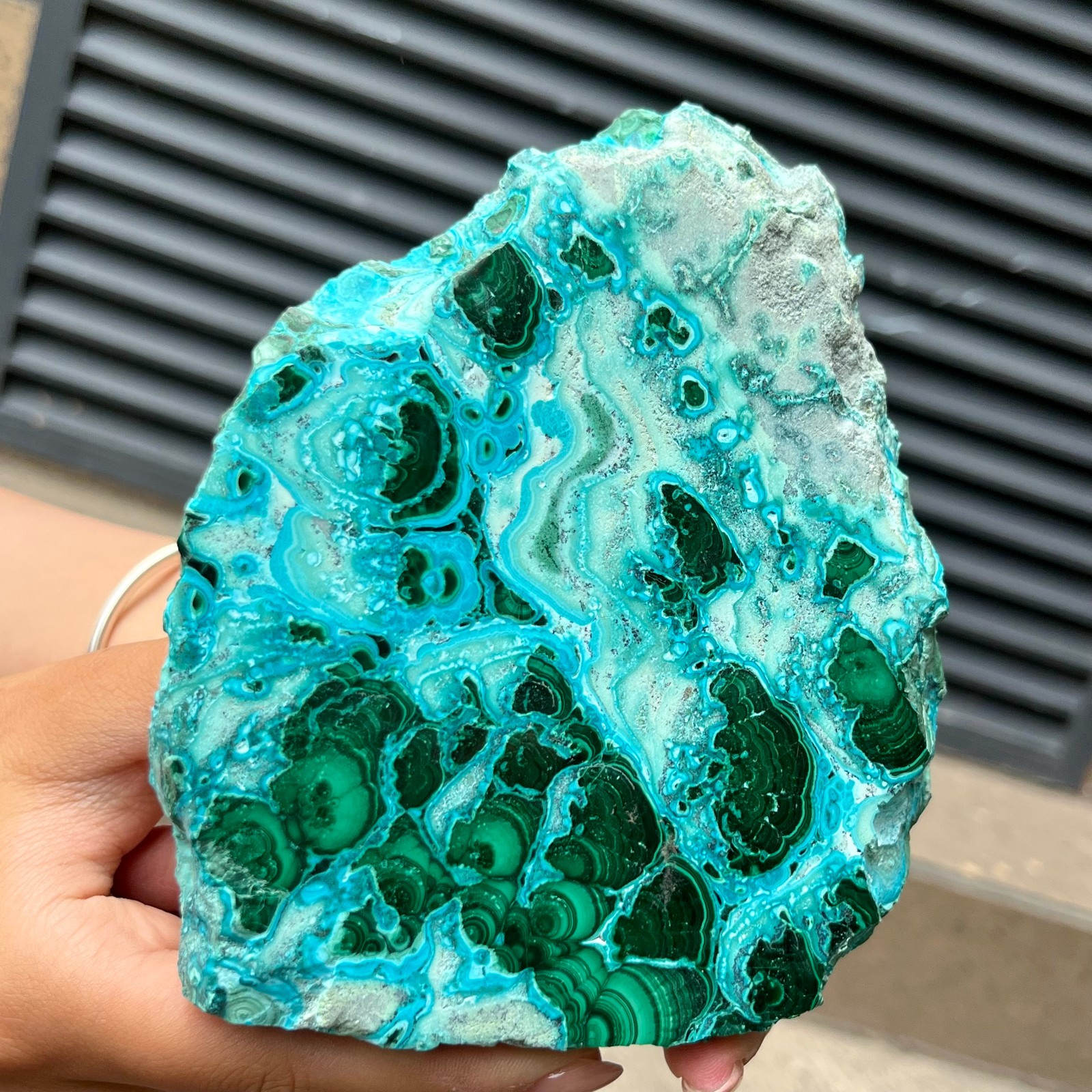 Natural Blue Green Chrysocolla Slice Polished Crystal Healing Stone 554 g