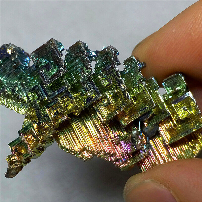 26.6g BISMUTH Crystal Cluster Iridescent Colorful Rainbow Hoppered From USA #C8
