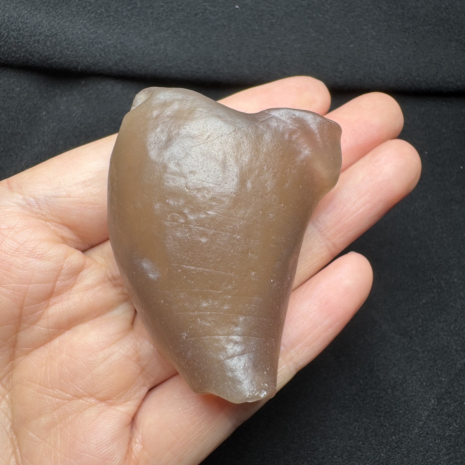 6cm/57.7g Rare Large Alashan Gobi Desert Candy Agate “Sand Bag” Crystal #5058