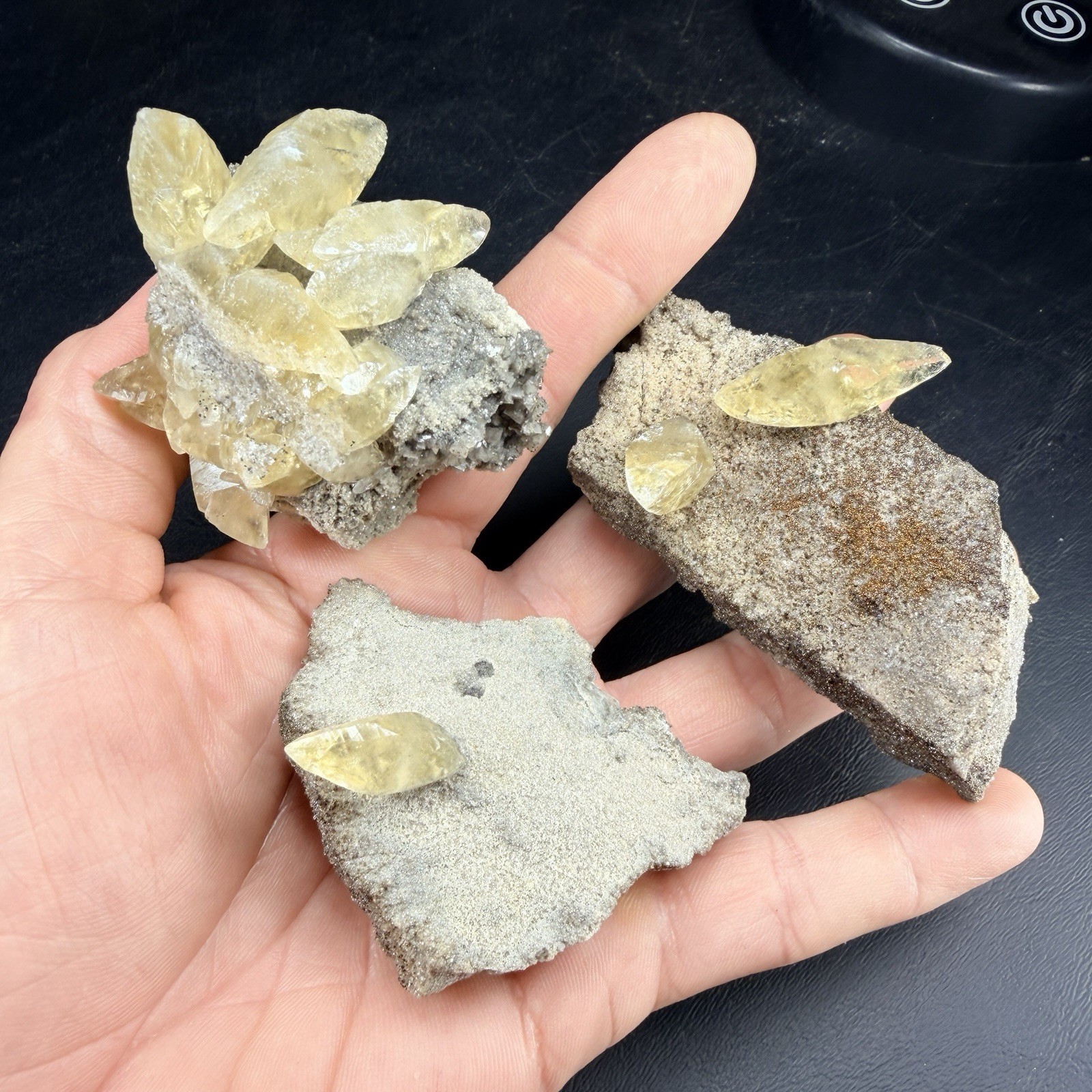 Lot of 3 Calcite Crystals Chalcopyrite Pyrite Combo / Sweetwater *Video*