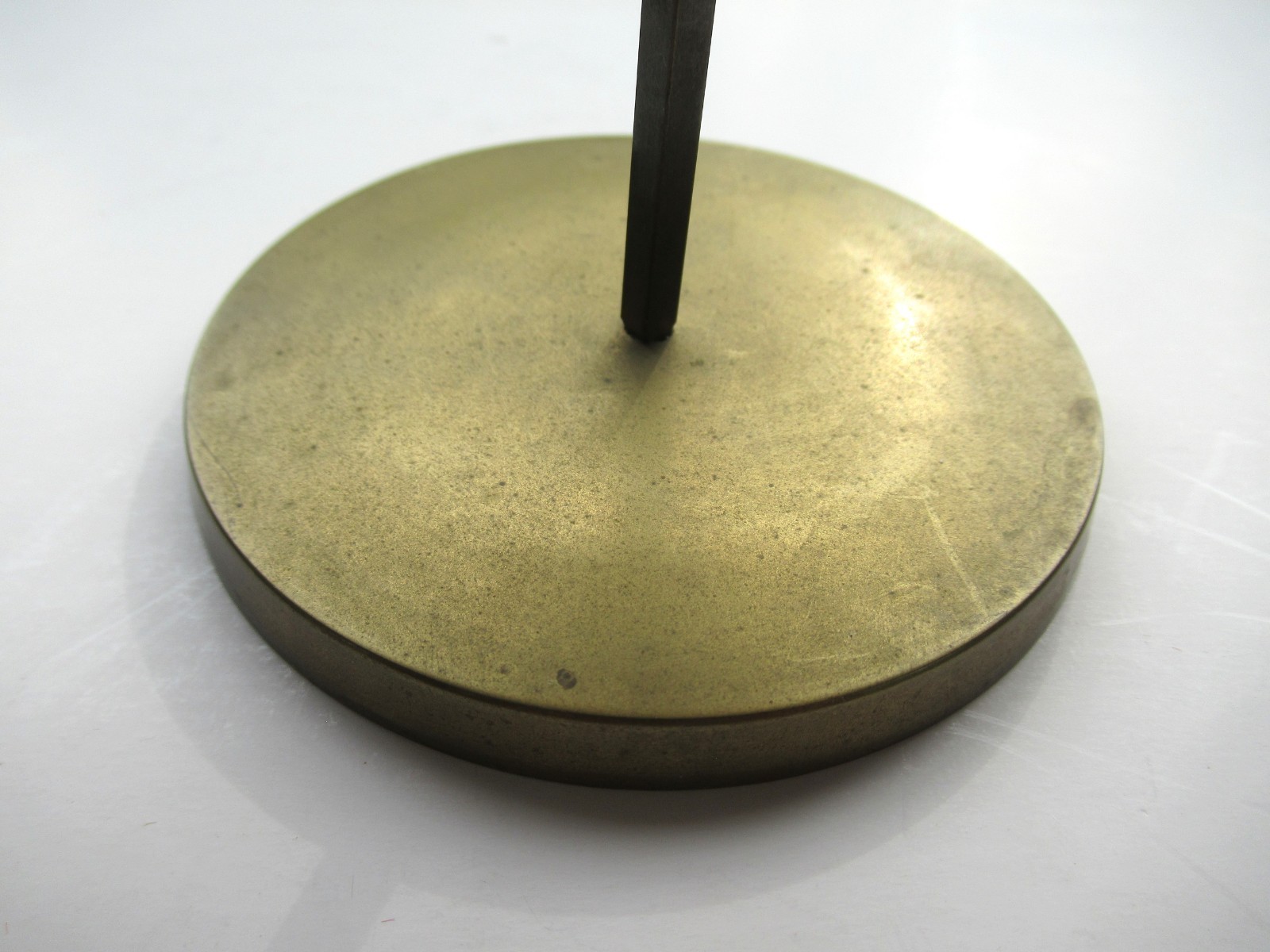 Vintage 10″ Tall Agate Slice on Brass Stand, Marked India, Stone Display Piece