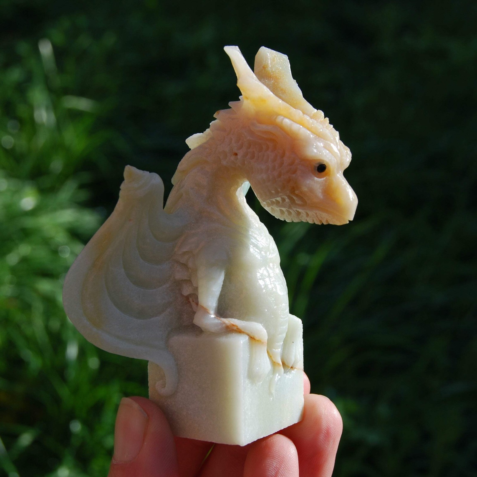 Chinese Amazonite Dragon Crystal Carving