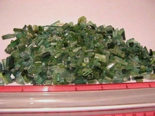 Tourmaline crystal blue green mine rough 5-20mm 45 carat lots 20 + pieces