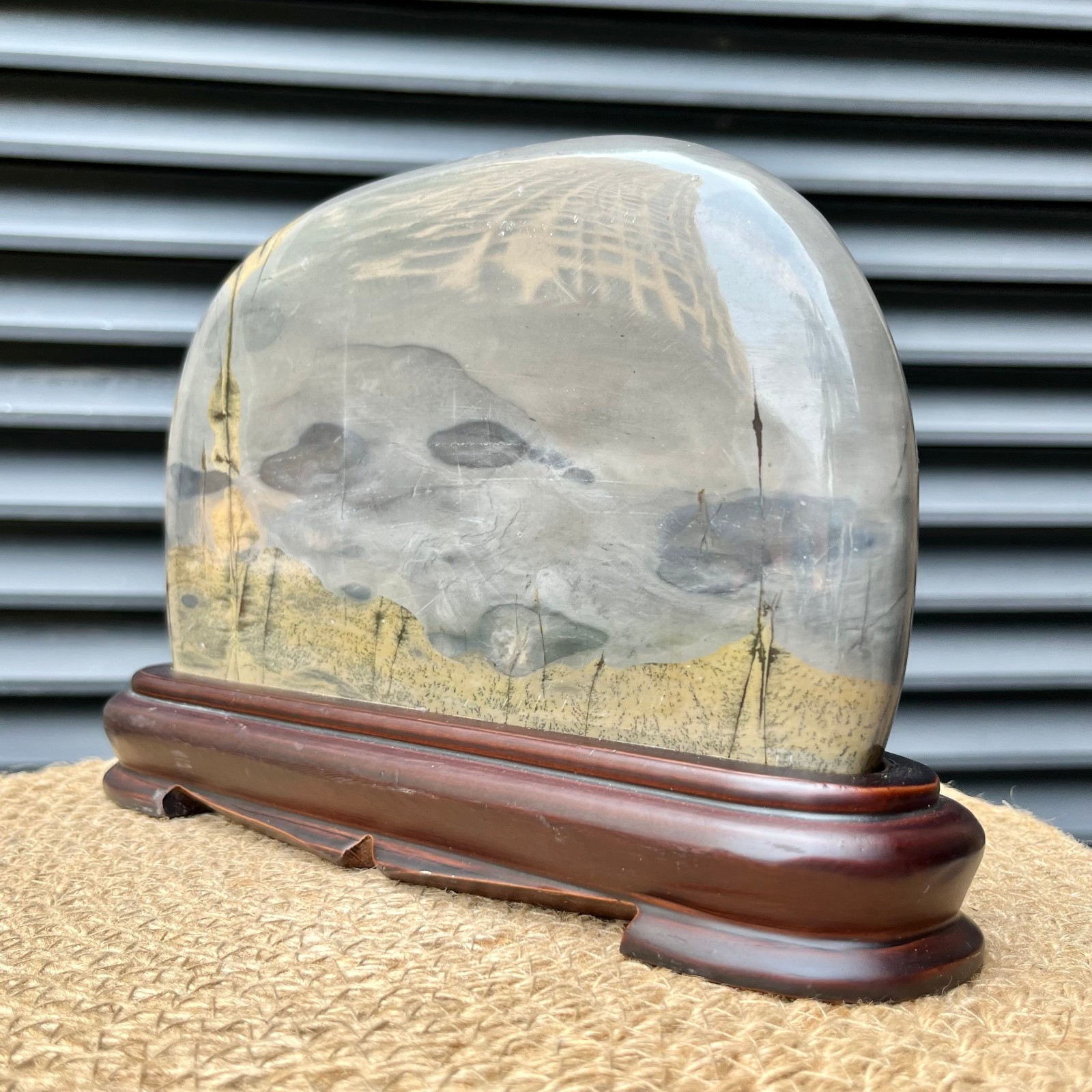 Natural Scenic Stone Harmony Pattern Display Art w/ Stand 3.7 lb