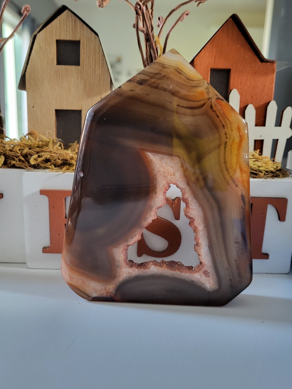 Carving Carnelian Tower Reiki Crystal 2199