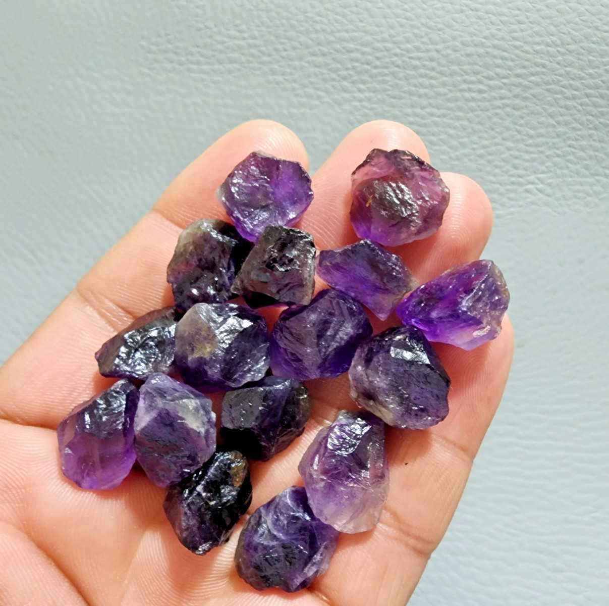 16 PCS Unique A+ Purple Amethyst Rough Gemstone Raw Size 15-18 MM Crystal Rough