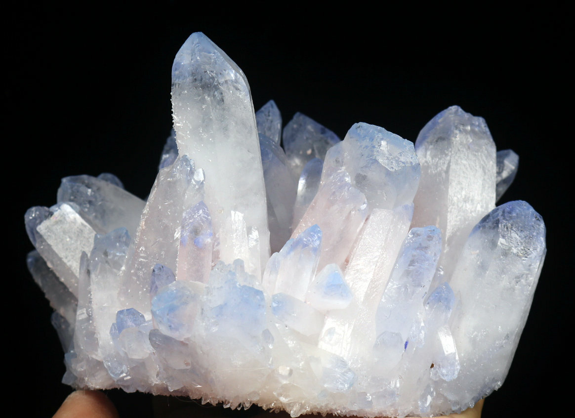 1.94lb Rare Beatiful Blue Tibetan Ghost phantom Quartz Crystal Cluster Specimen