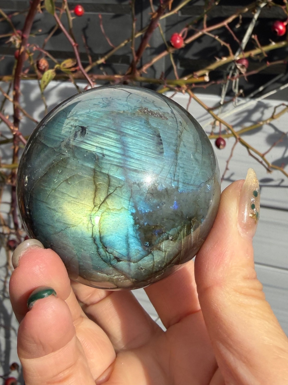 Wholesale Lot 3-5PCs Natural Labradorite Spheres Crystal Healing Energy 2.8-3lbs