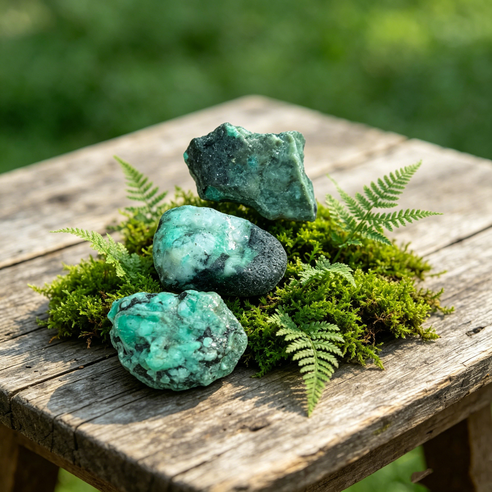 2PC Natural Emerald Rough Specimen Raw Gemstone Crystal Healing Mineral Gift