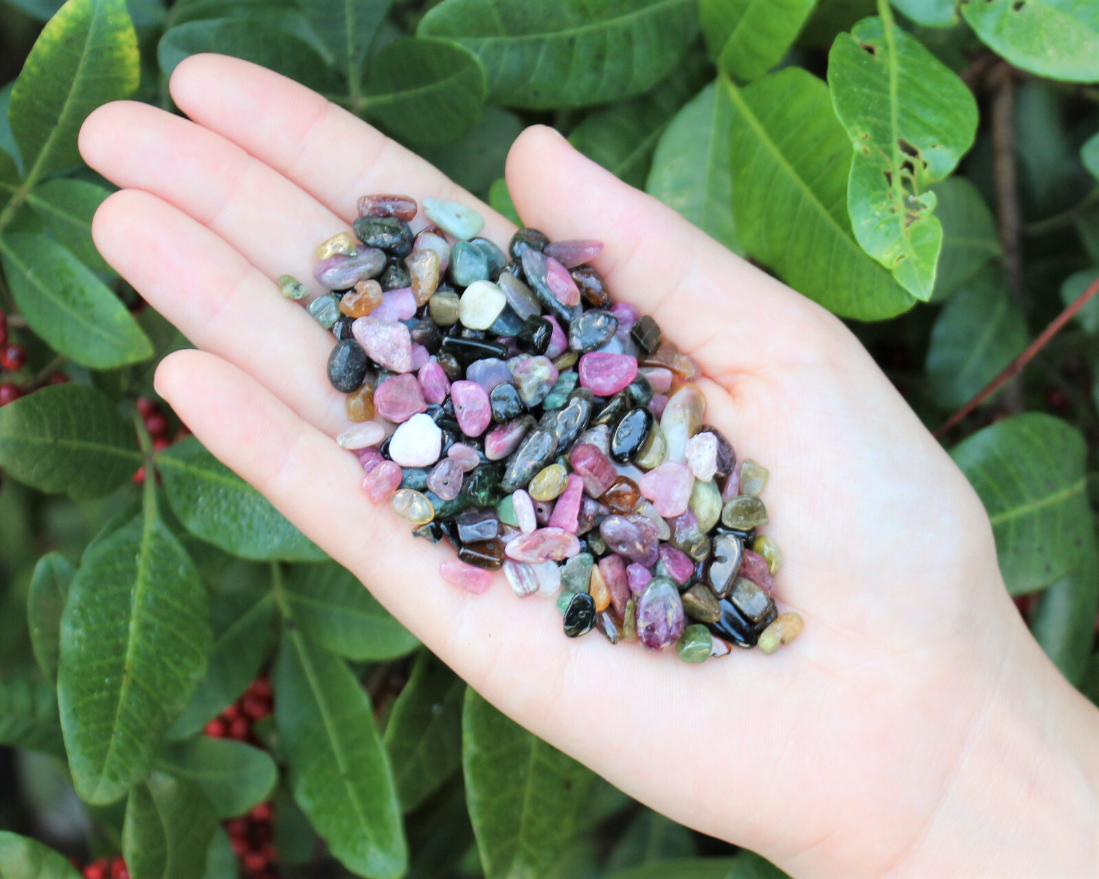 Rainbow Tourmaline Semi Tumbled Gemstone TINY Chips 2-4 mm Wholesale Bulk Lots