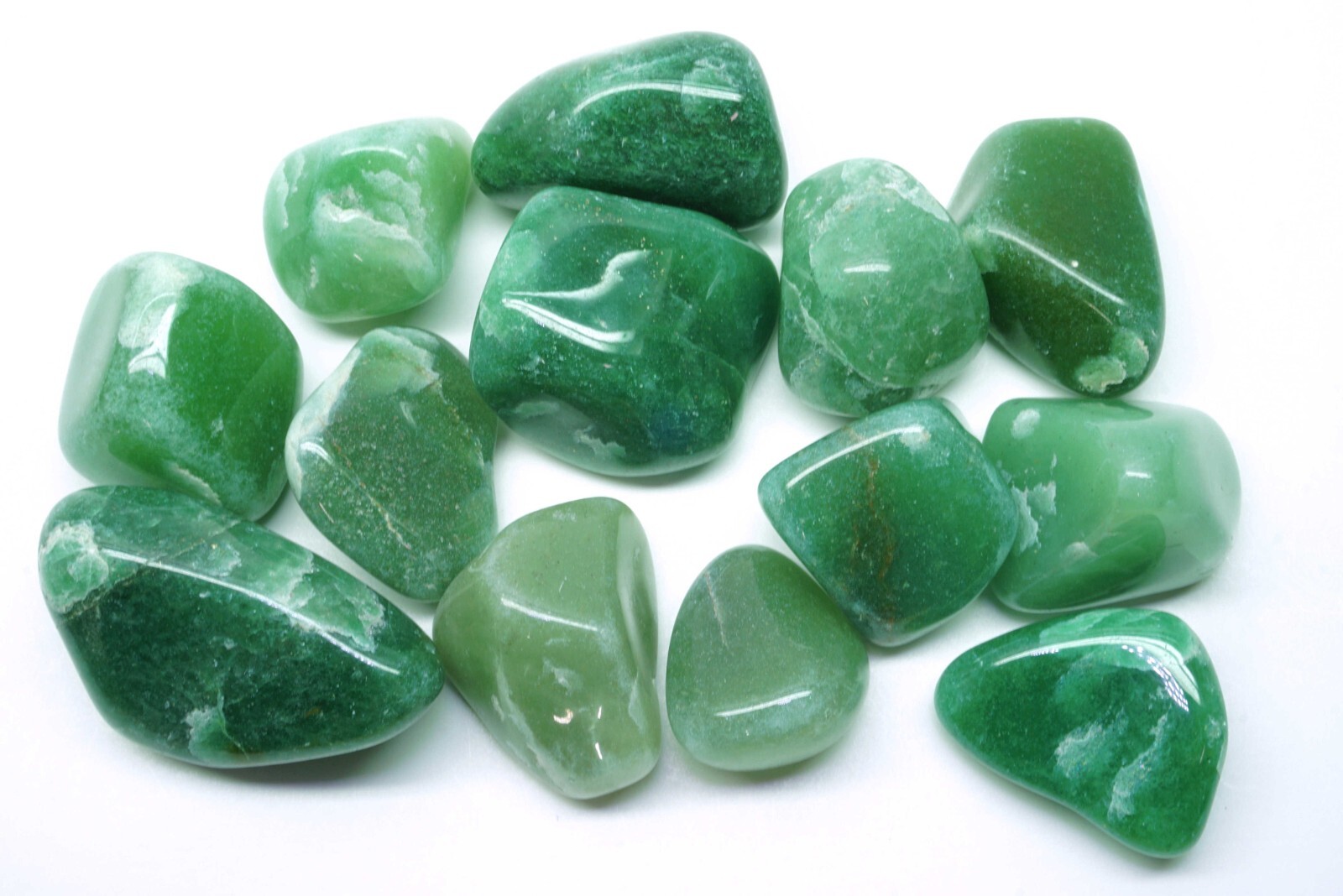 Bulk Tumbled Green Aventurine Crystals 1/2 Lb Natural Healing Stones