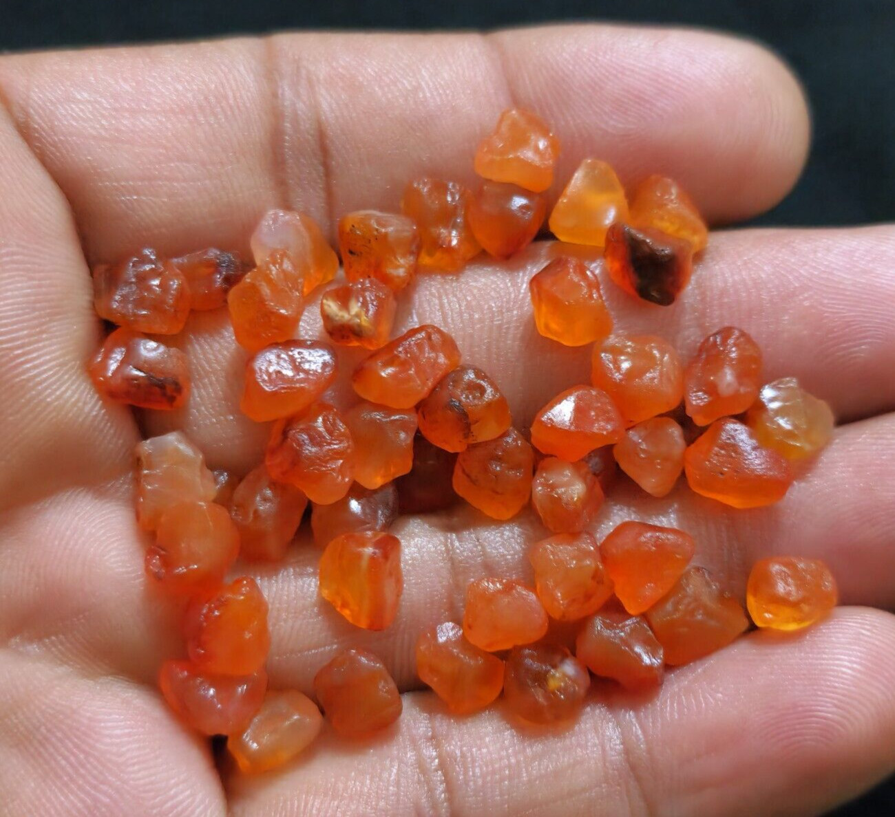 Unique A+ Orange Carnelian Raw 48 Pcs Lot Size 6-7 MM Carnelian Gemstone Jewelry