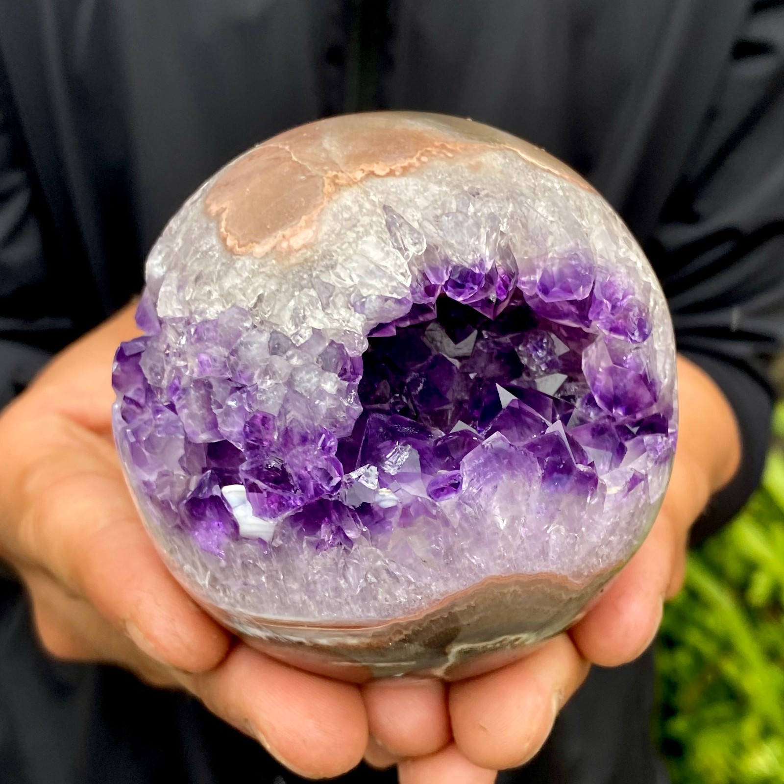 477G Natural Amethyst Agate Opening Smile Quartz Cluster Crystal Specimen Hea