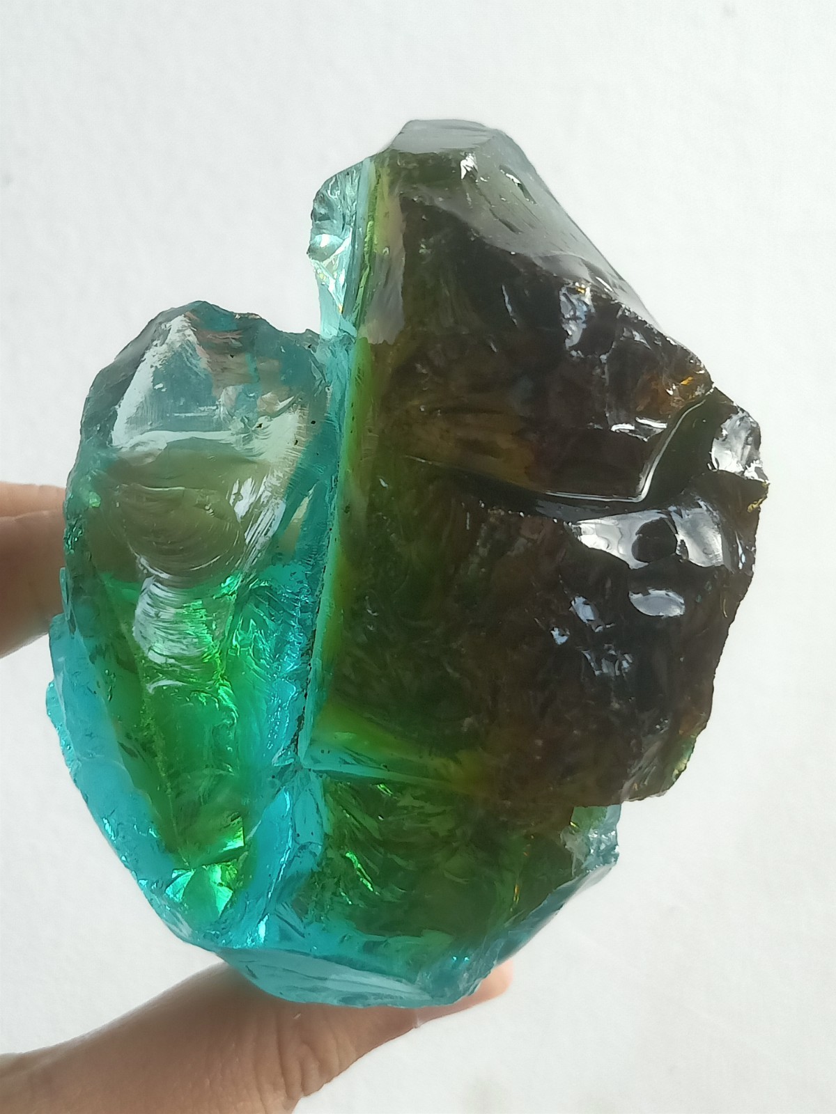 425 Grams Bicolor Green And Brown Raw Monatomic Andara Crystal B523