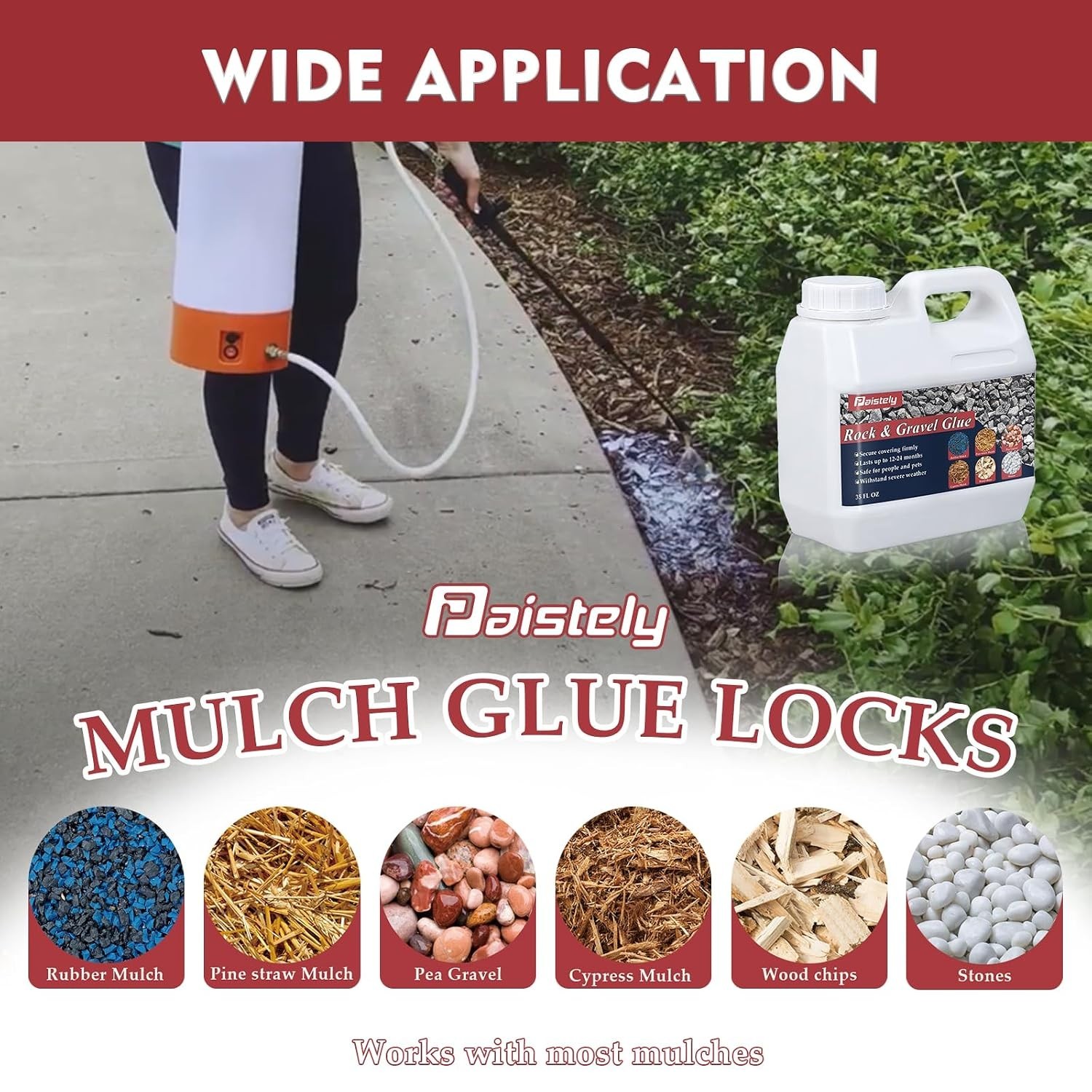 35Oz Rock and Gravel Glue for Landscaping, Fast Drying Lockdown Sticky Mulch …