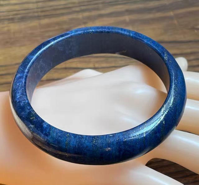 Natural Blue Lapis Lazuli Gemstone Crystal Fashion Bangle Inner Diameter 62mm