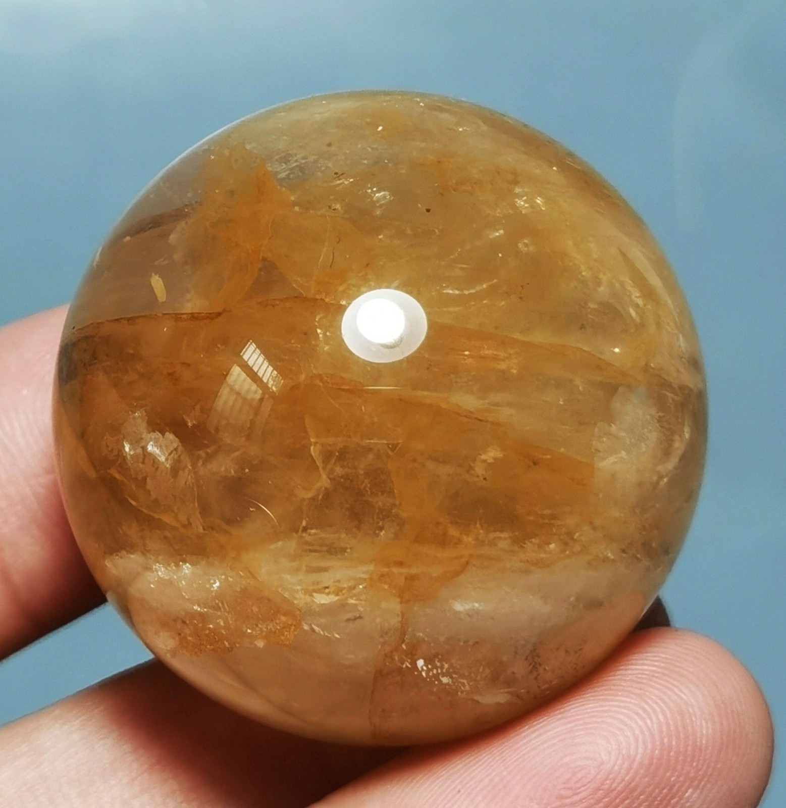 Natural Golden Healer QUARTZ Polished Sphere Ball Reiki Stone Healing