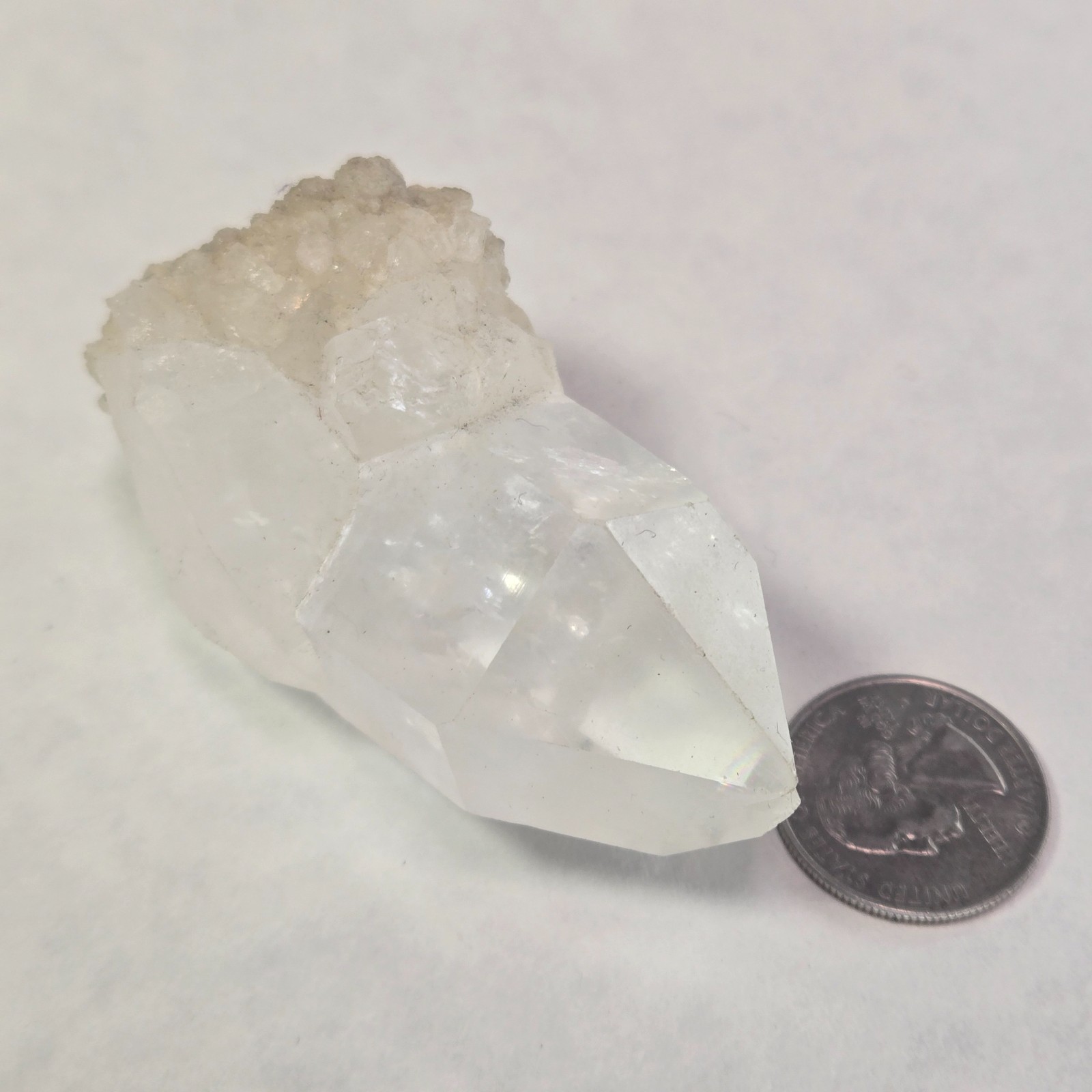 Clear Quartz Crystal Cluster with Feldspar Matrix – Natural Terminated Quartz