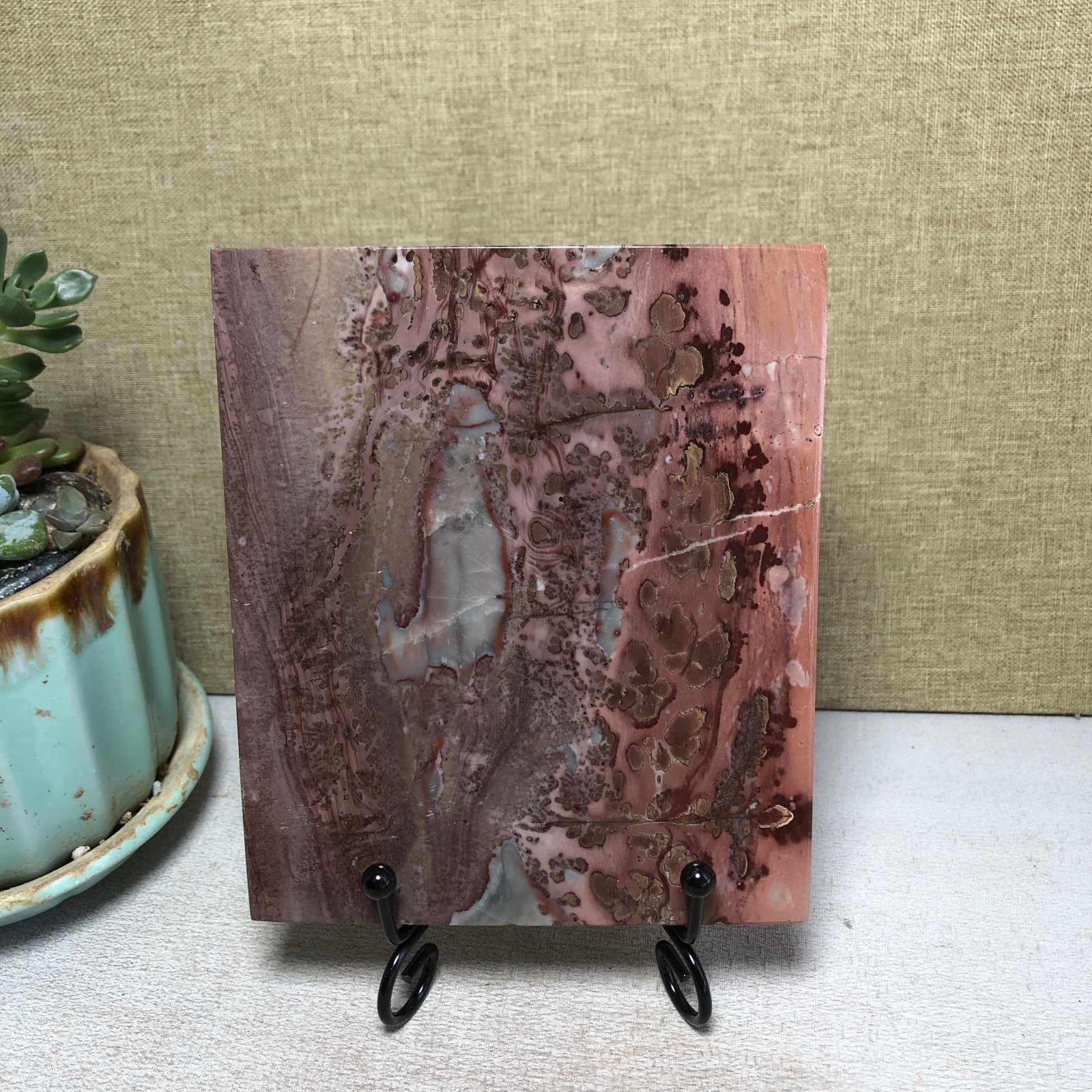Natural Chinese painting stone crystal ornaments pictographic landscape A5060