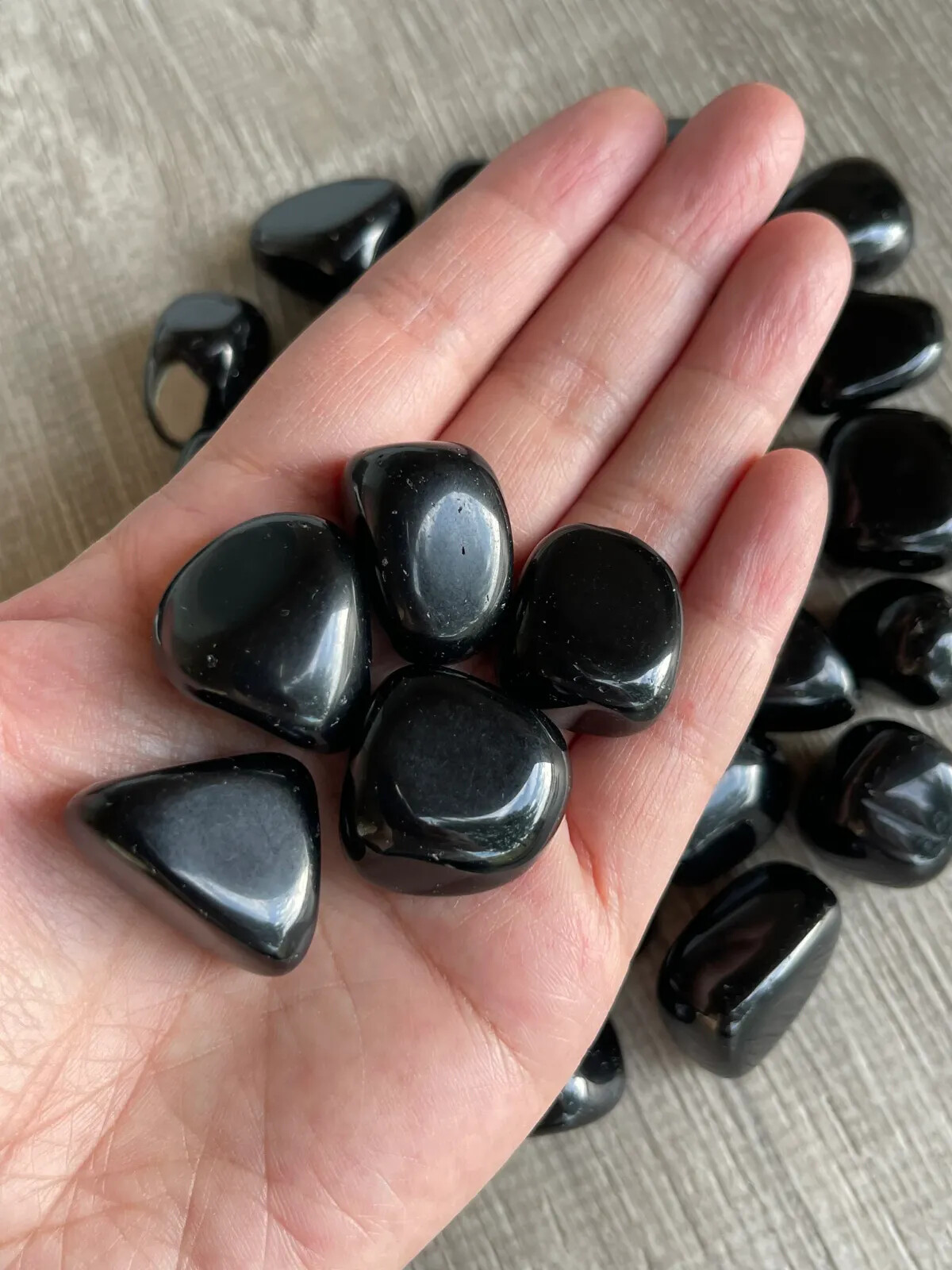 Black Obsidian Tumbled Stones, 0.75-1 Inch Tumbled Black Obsidian Stone,Bulk Lot