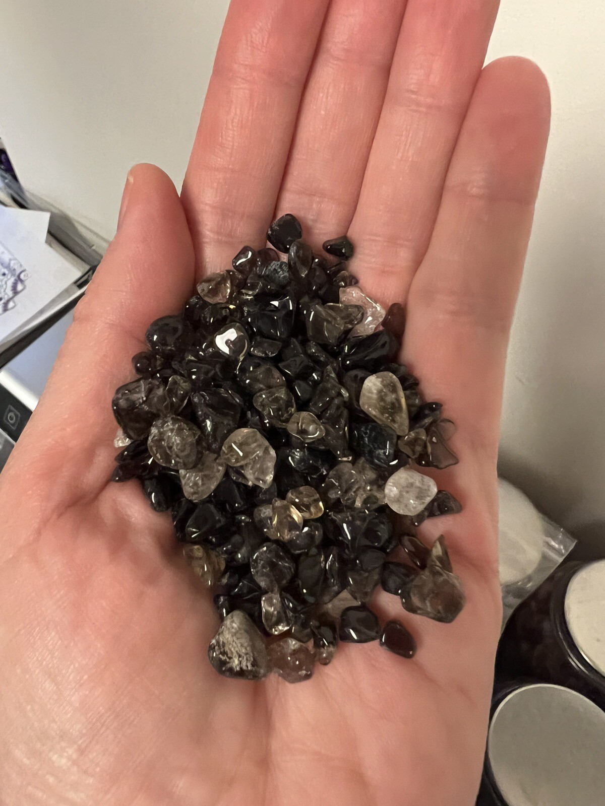 Tumbled Smoky Quartz Crystal Chips 6.5oz Bulk Gemstone Undrilled Natural Stones