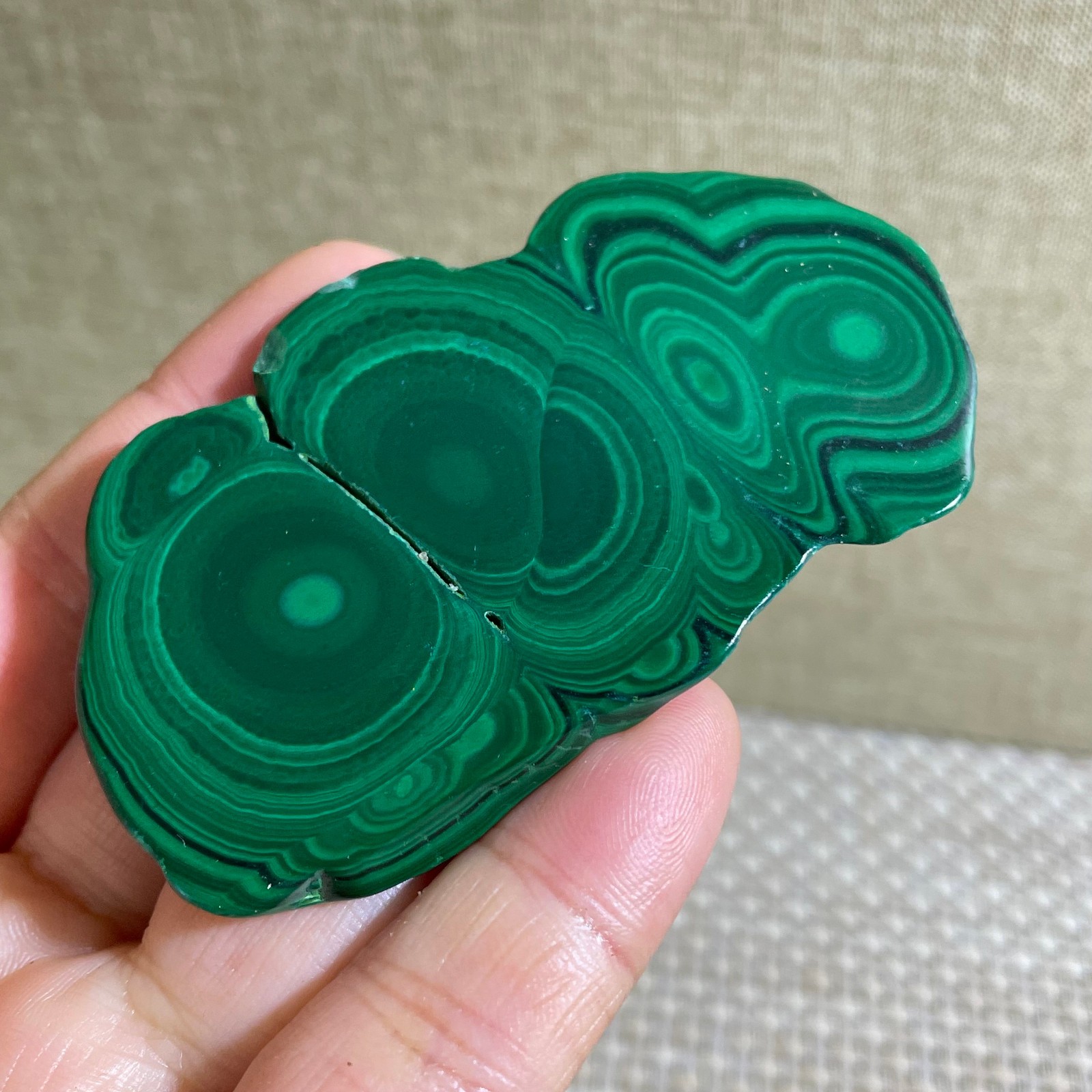 45g Genuine Malachite Slice Slab, Home Decor