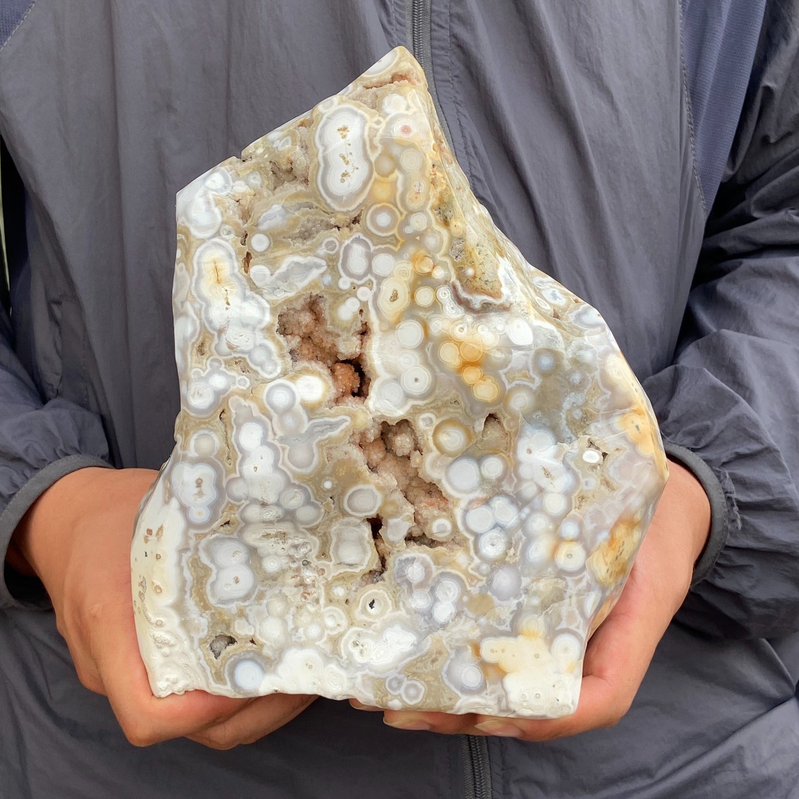 6LB 8th Vein Natural Ocean Jasper Freeform & Druzy Crystal Mineral Specimen