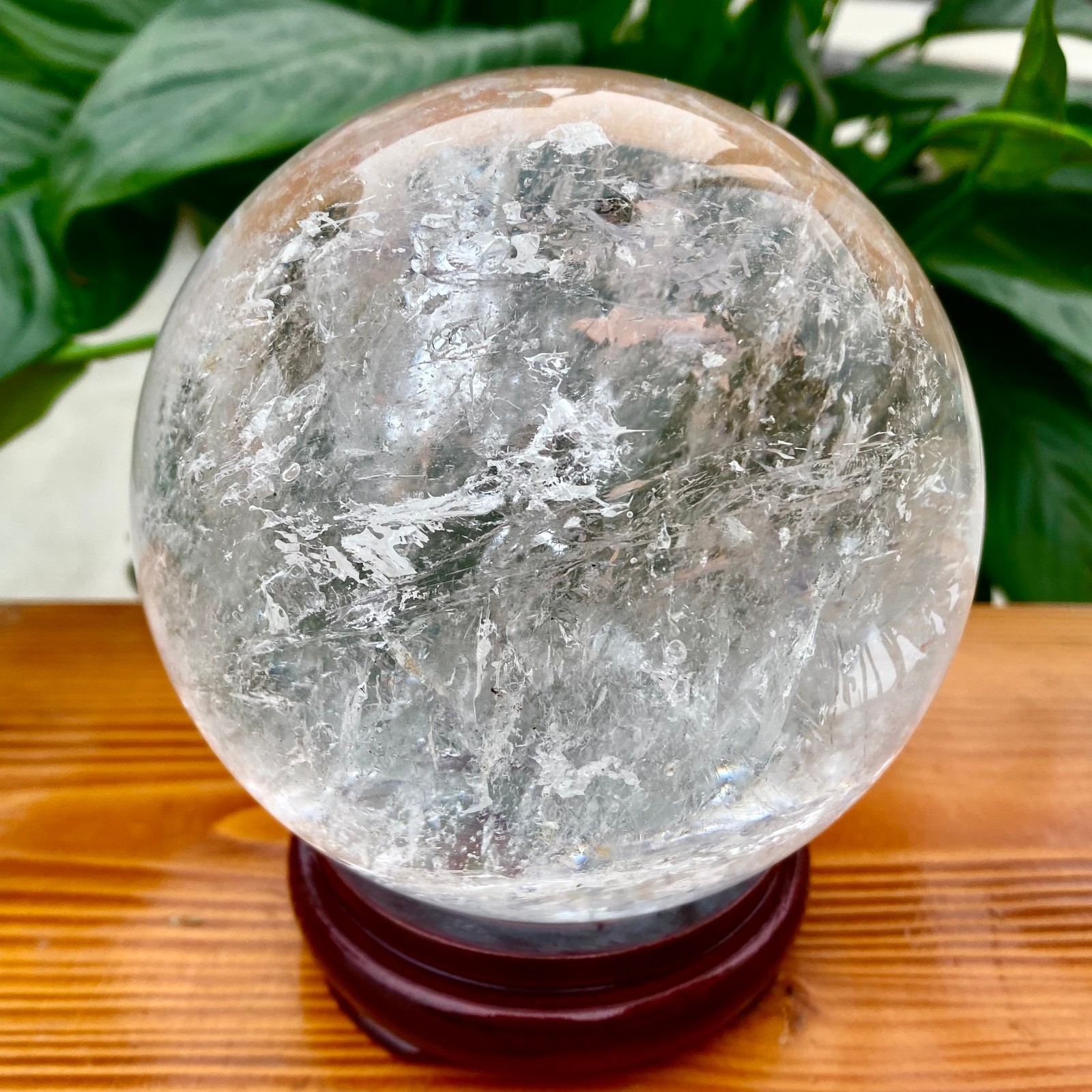 3.94LB white crystal transparent quartz crystal ball Reiki repair