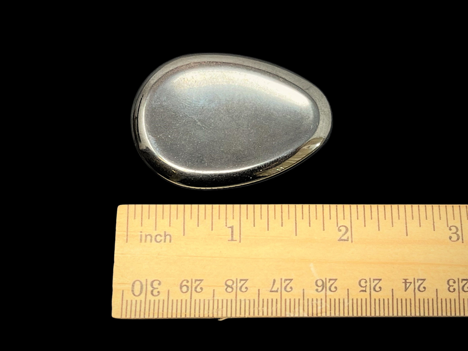 Hematite Worry Stone (Hematite Palm Stone, Smooth Hematite Crystal Pocket Stone)
