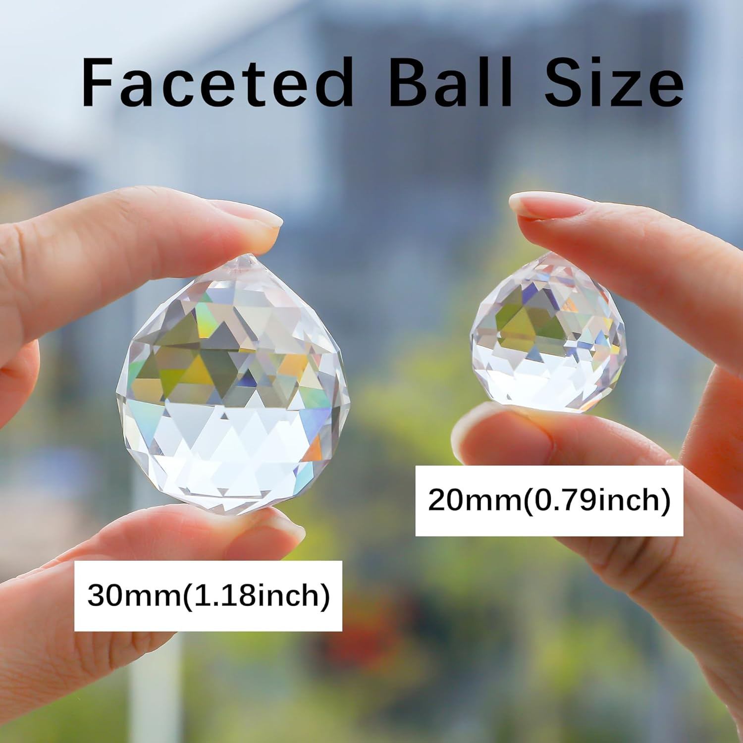 48Pcs Clear Faceted Crystal Ball Prism 1.2″/30Mm Glass Prism Sun Shine Catcher R