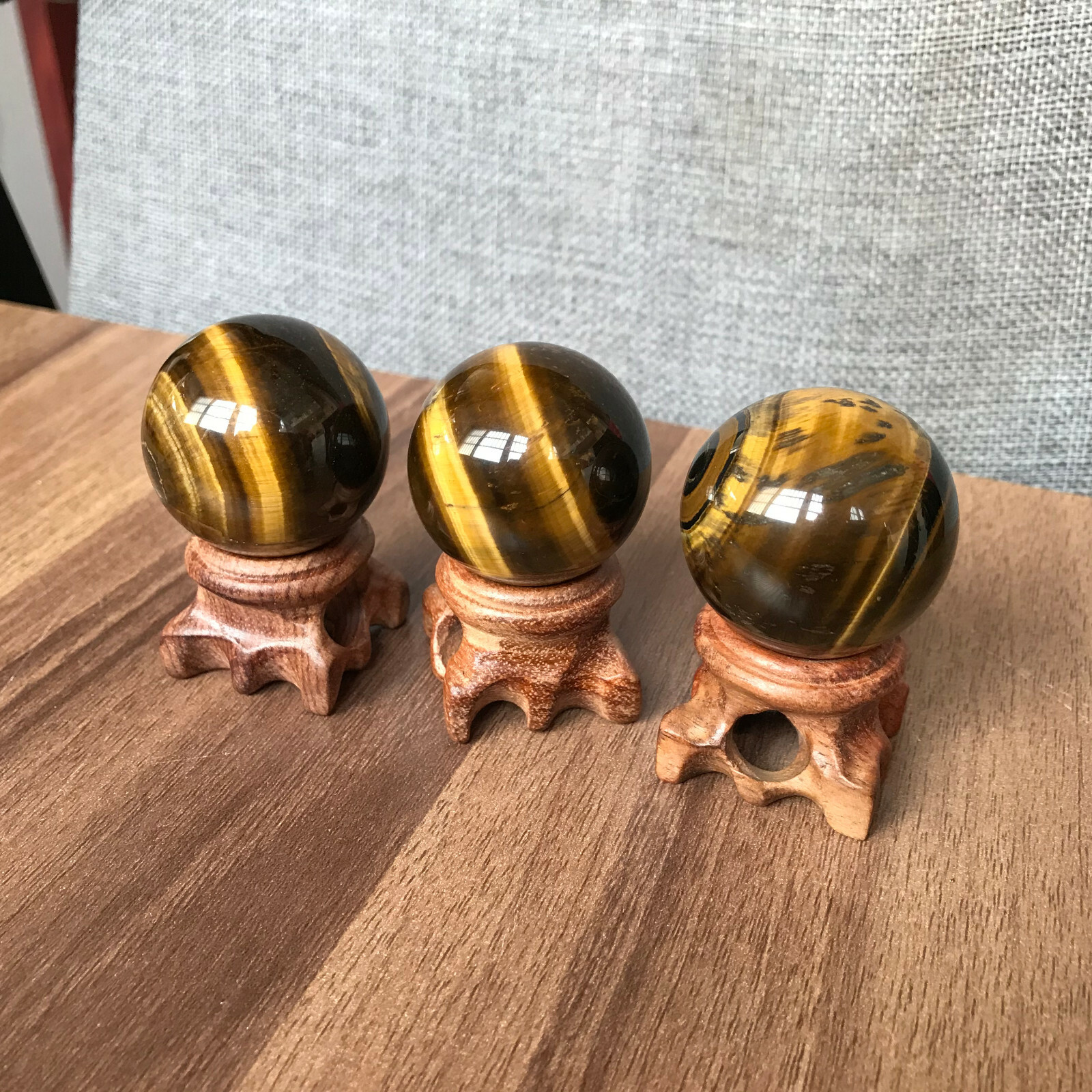 Natural tiger’s-eye Quartz magic Sphere Crystal Ball Healing & pedestal 1PCSC652