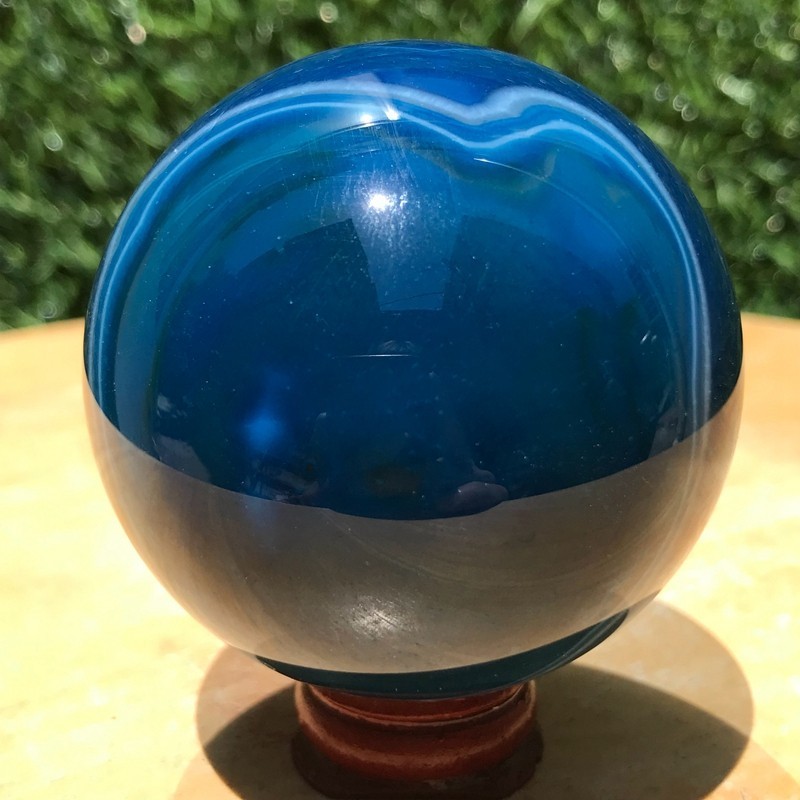 290G Rare Blue Agate Quartz Ball Crystal Sphere Mineral Specimen Healing