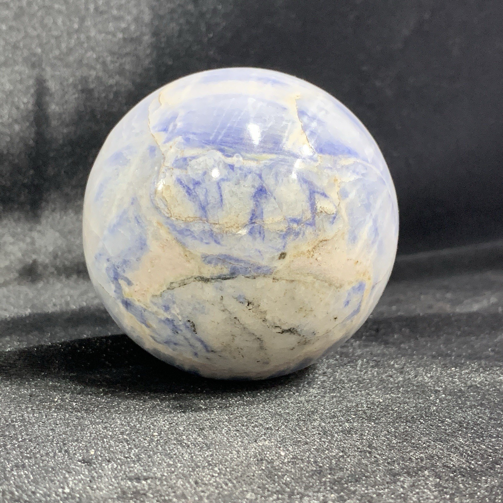 482g Natural Afghanite Sphere 11cm Large Blue Crystal Healing Stone Home Decor