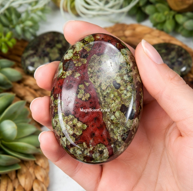 Genuine Bloodstone Worry Stone Healing Palm Stone Energy Mineral Specimens Decor