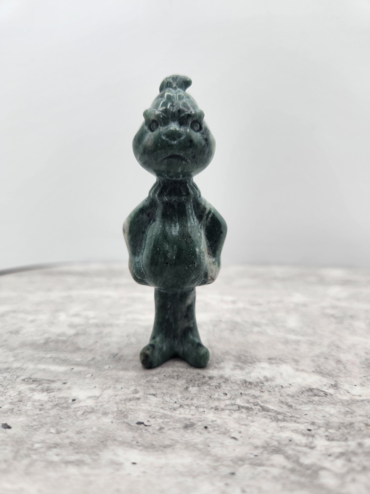 The Grinch Jade Natural Crystal Carving Christmas Lover Movie Themed Character
