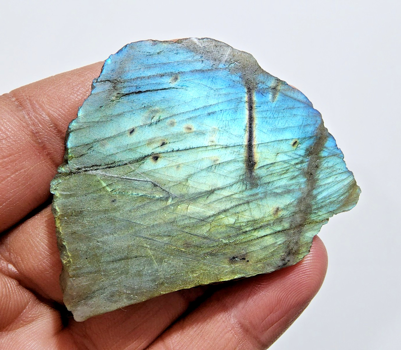 192Ct AAA+ Labradorite Crystal Rough Slab Raw Labradorite Loose Gemstone Jewelry