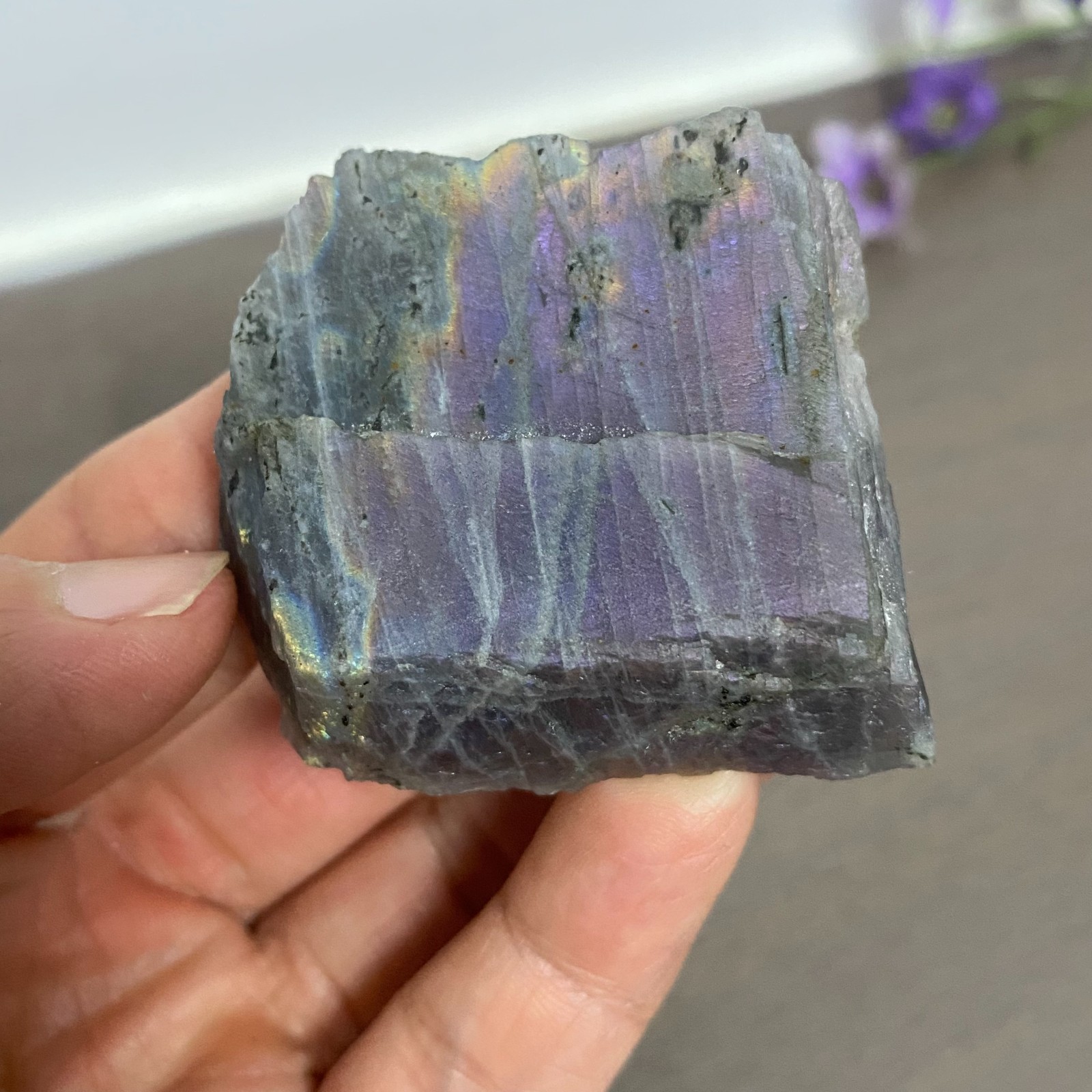 131g 3Pcs Top Labradorite Crystal Stone Rough Mineral Specimen Healing
