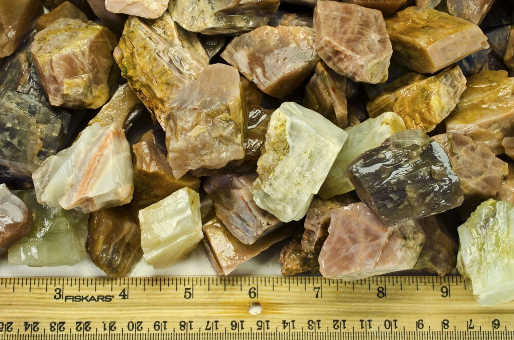 2 lbs Semi-Translucent Moonstone Rough Stones – Natural Crystal Mineral Rock