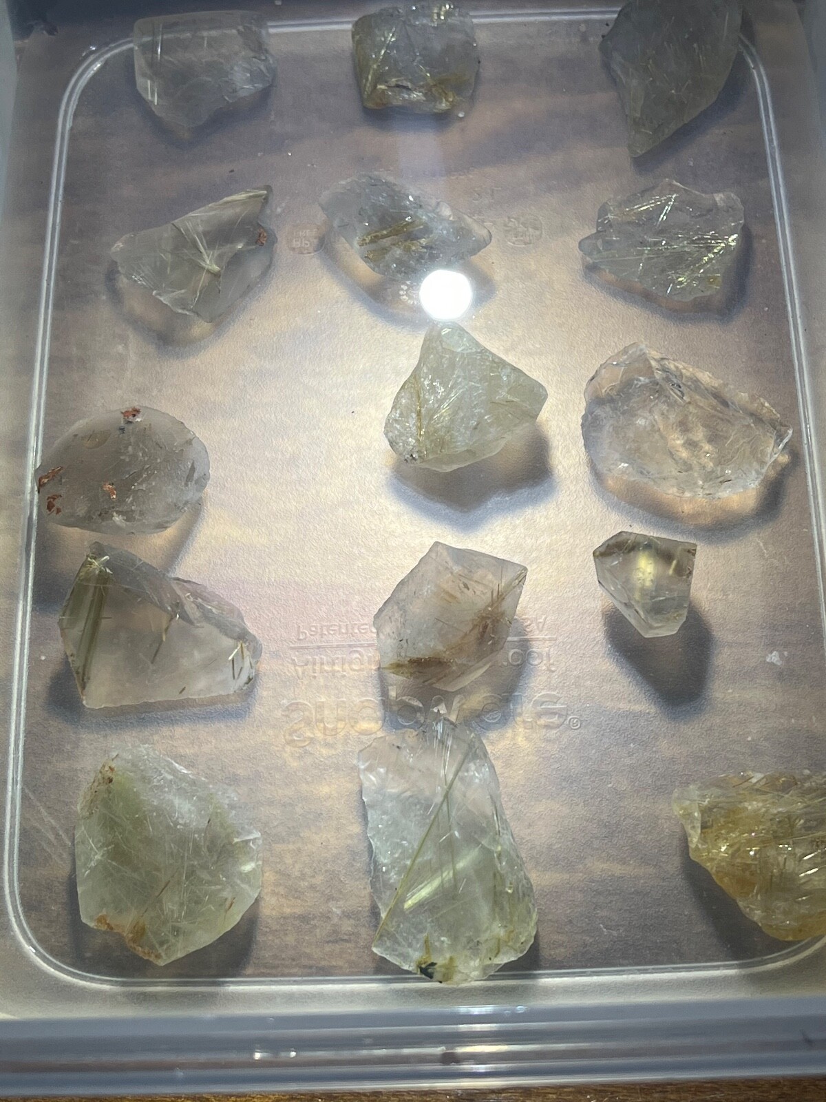 Golden Rutile Quartz 4-7 crystals 50 + grams cabbing ready rough parcel