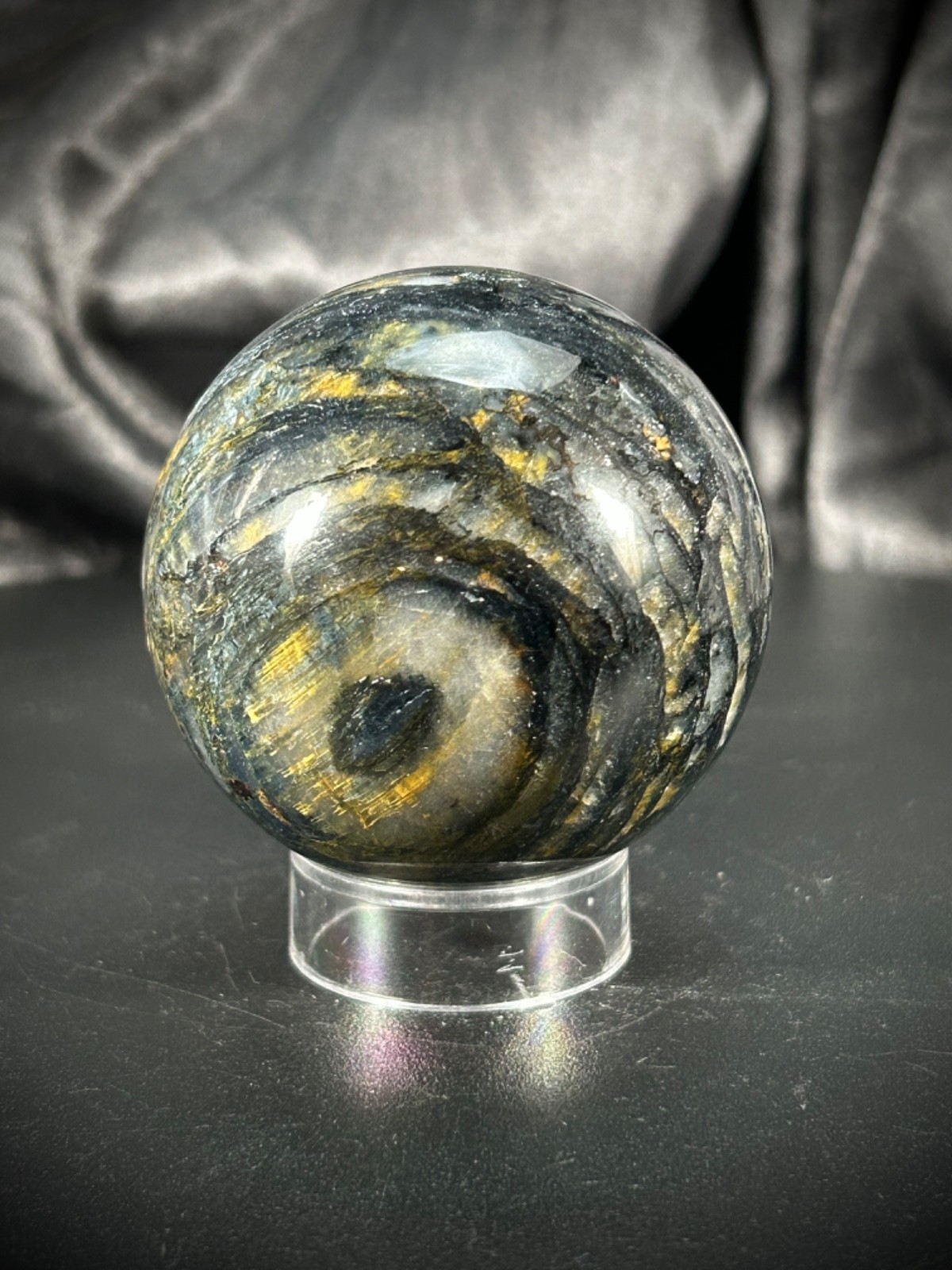 2.21″ Pietersite Sphere With Acrylic Stand 8.9oz (254 grams)