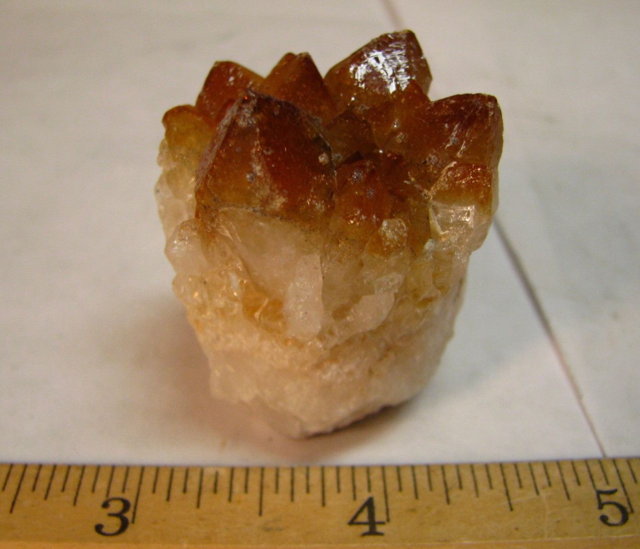 56g 1.8×1.3×1.4inch GOLDEN/YELLOW CITRINE CRYSTALS CLUSTER ON QUARTZ BRAZIL #049