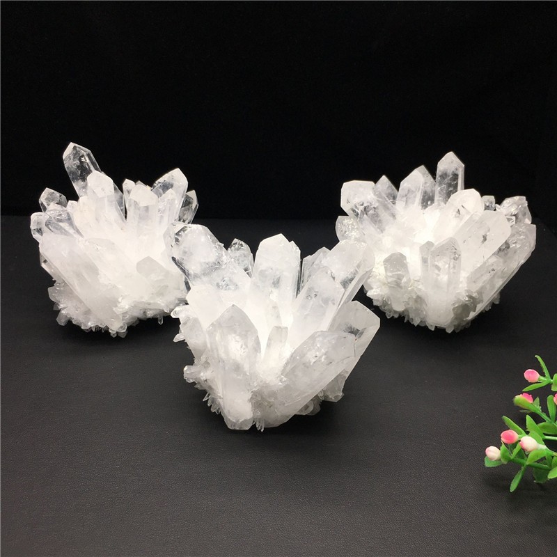Natural White Crystal Cluster 200-300g Home Decor Mineral Specimen Ornament 1pc