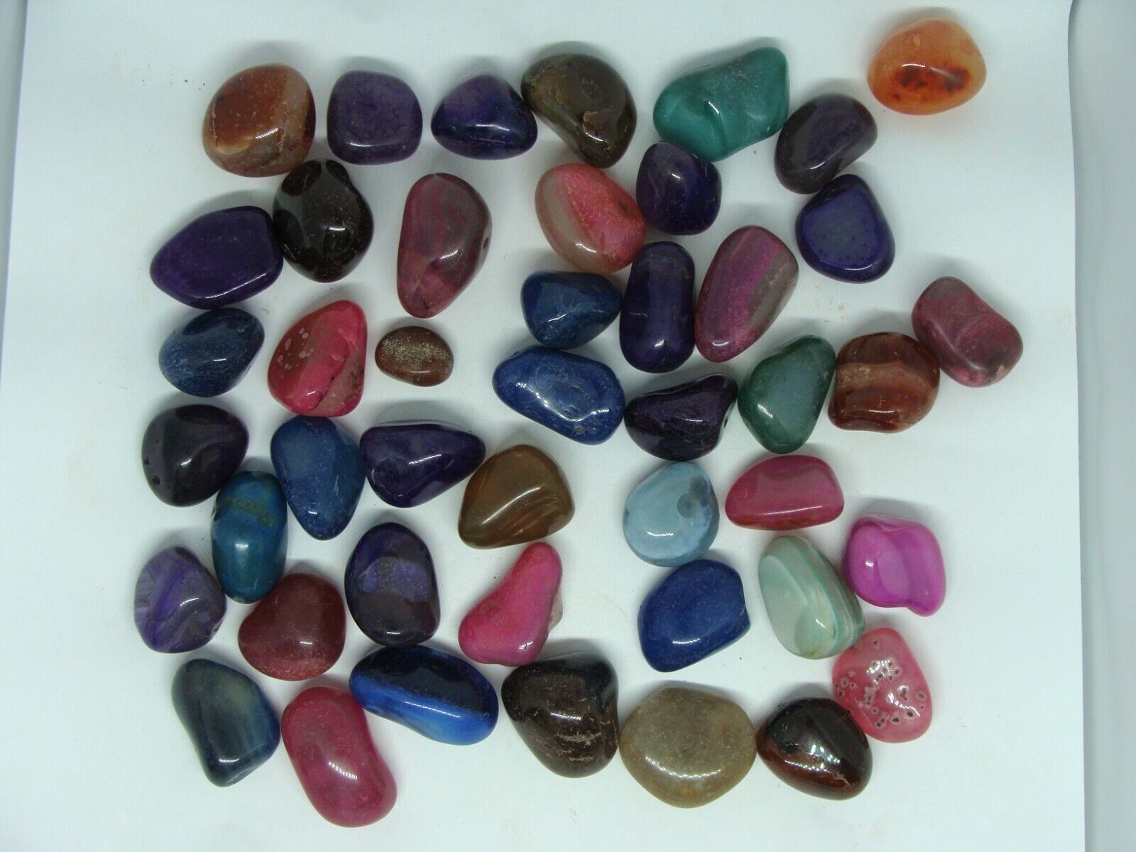 1900 Carats Natural Polished Small Mixed Tumble Stone Genuine Rock Gem Size #6