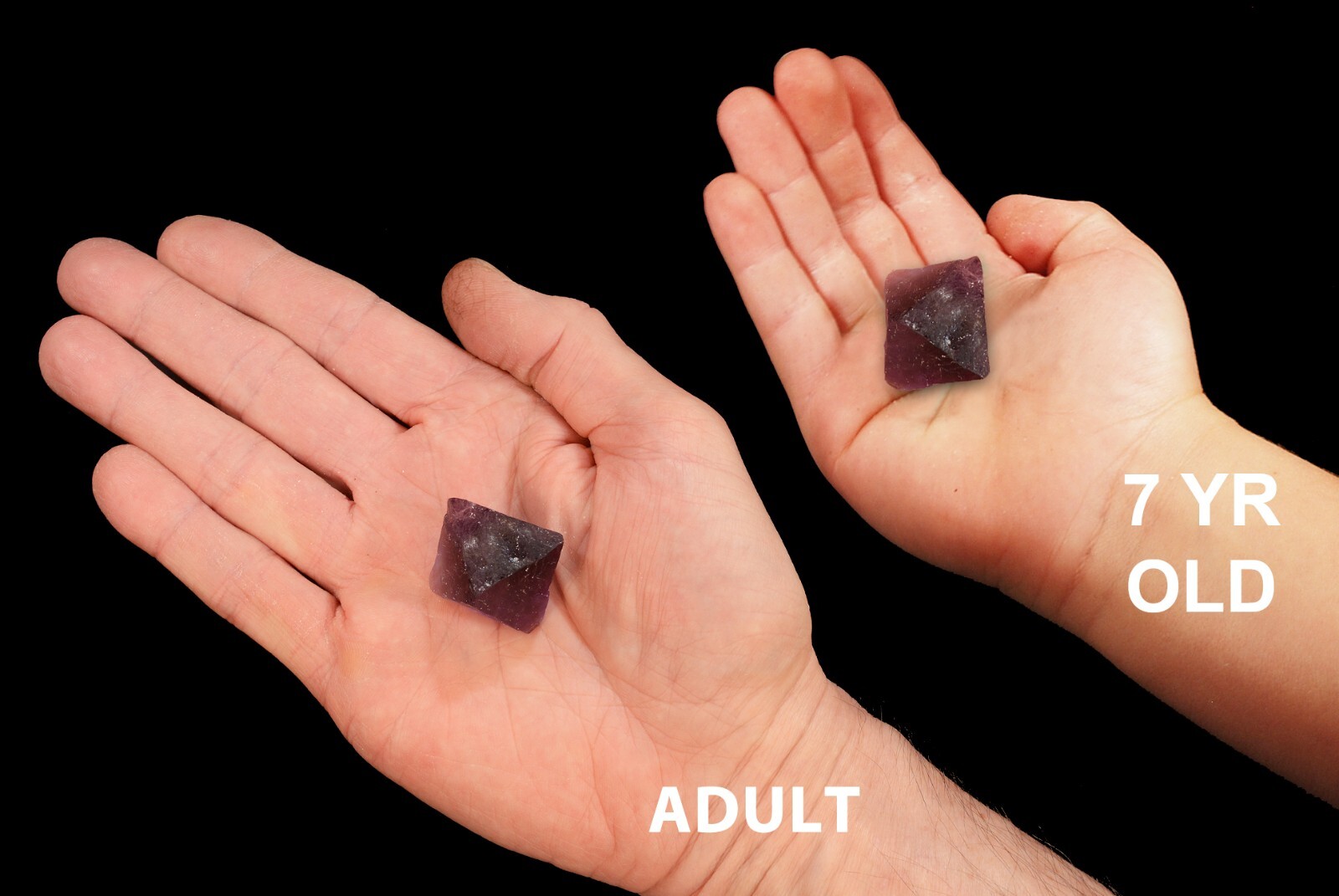 PURPLE FLUORITE 1 1/2″ Octahedron Rock Mineral Specimen Chakra Healing Crystal