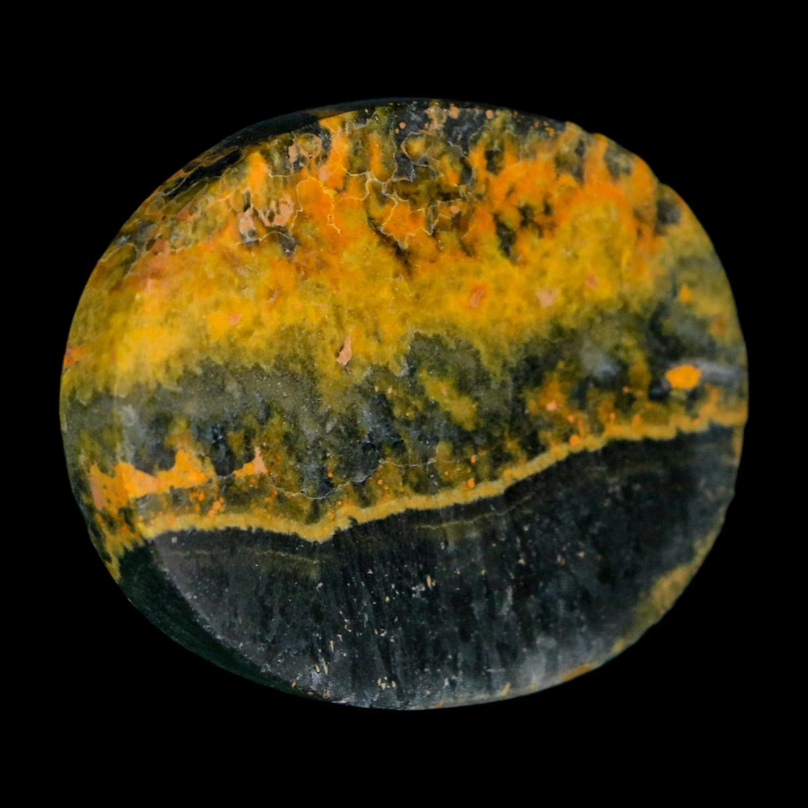 1.8″ Bumblebee Jasper Natural Polished Mineral Palm Stone Java Indonesia