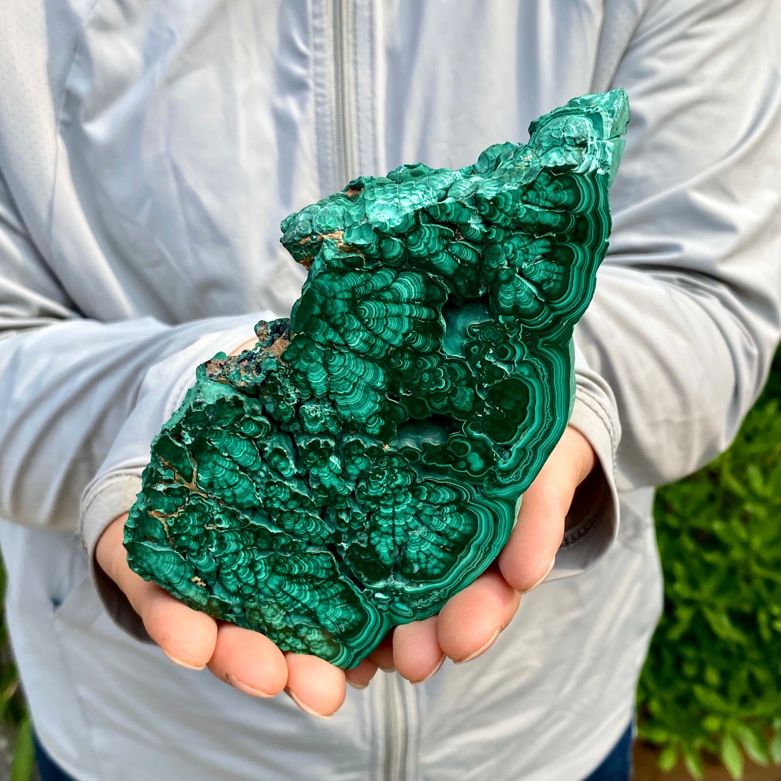 430G Natural malachite slice quartz crystal luster mineral specimen