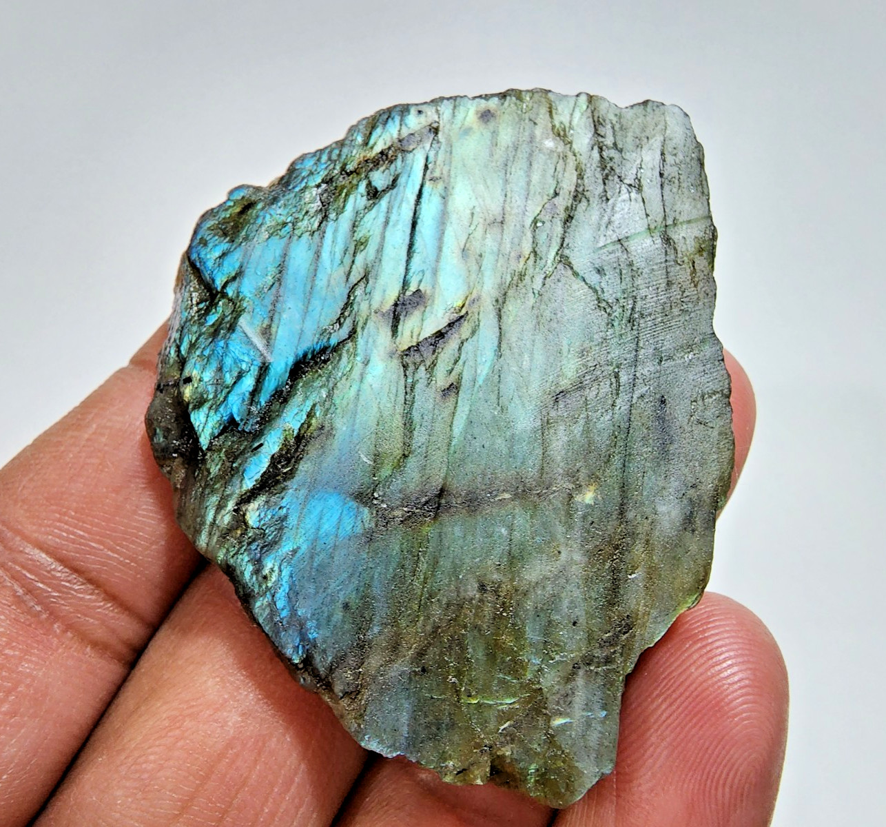 192Ct AAA+ Labradorite Crystal Rough Slab Raw Labradorite Loose Gemstone Jewelry